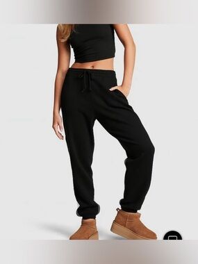 PINK Victoria's Secret Black Drawstring Joggers